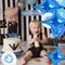 18inch Star Shape Foil Mylar Balloon,30 pcs Blue Four Angle Star Balloons for Birthday Party,Wedding,Valentine's Day, engagement party,Christmas,Baby Shower Backdrops Decorations